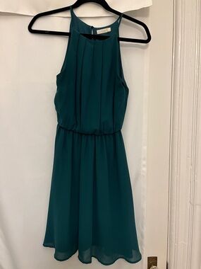 lush green dress Sage Green Floral Embroidered Dress main image 0